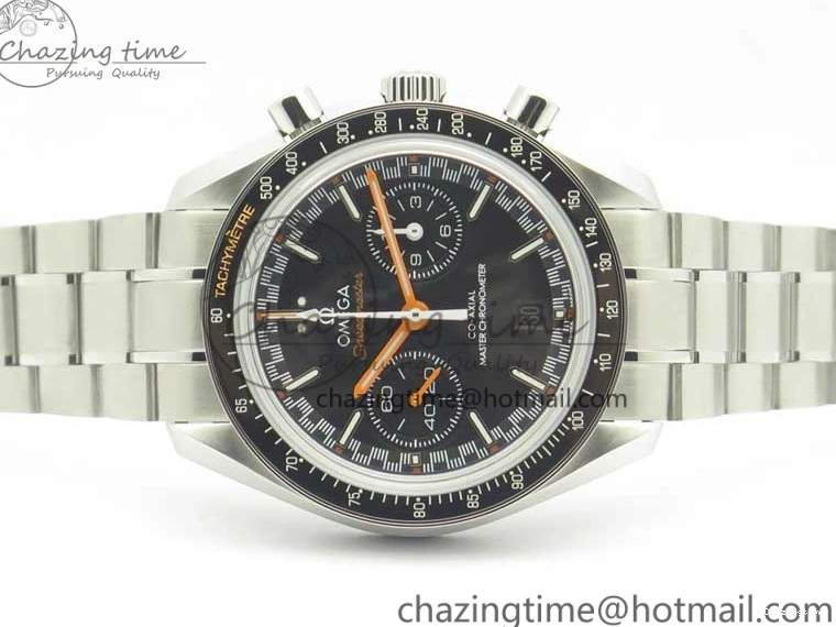 0507 Speedmaster Moonwatch OMF 1:1 Best Edition Black Dial Orange Hand on SS Bracelet A Timeless 8044